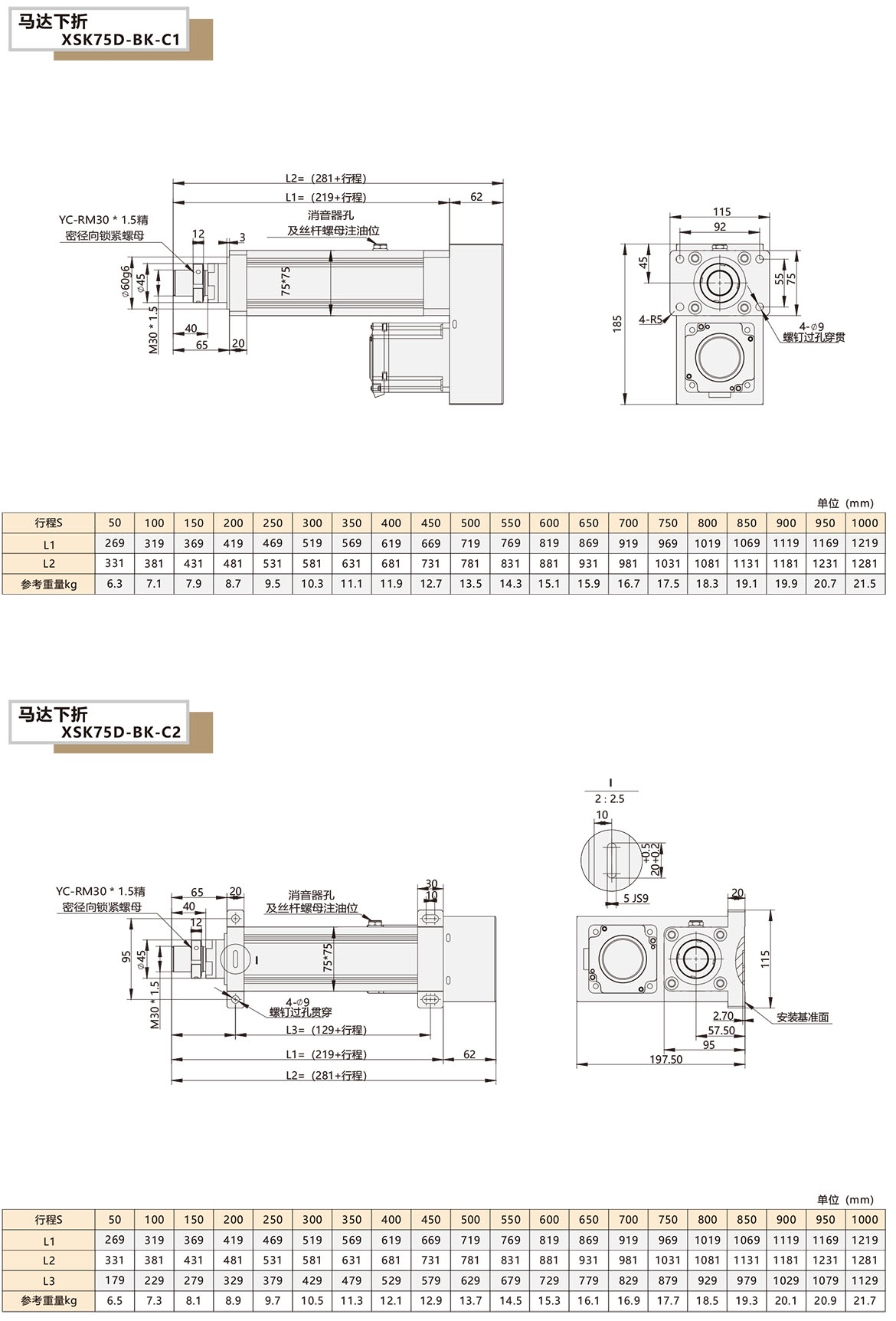電動(dòng)缸模組XSK-75D